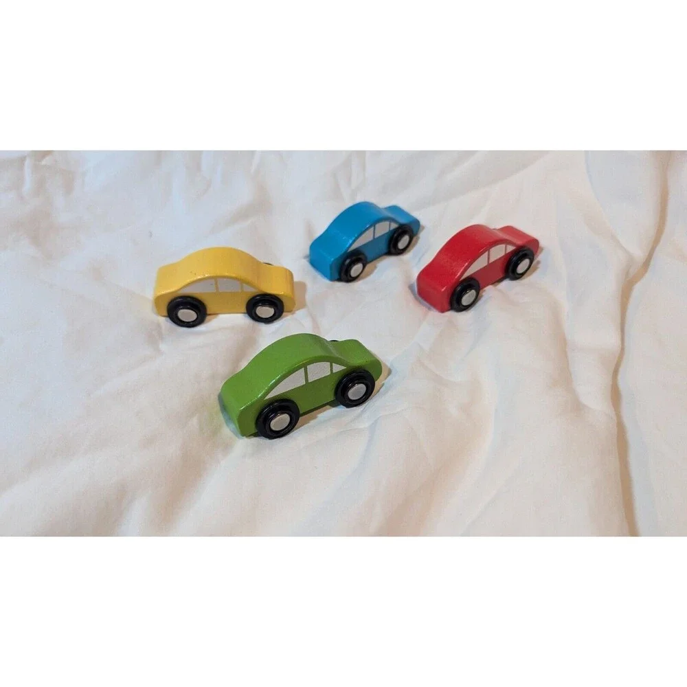 Carters Wooden Car Hauler Carrier Truck and Trailer w/4 Cars